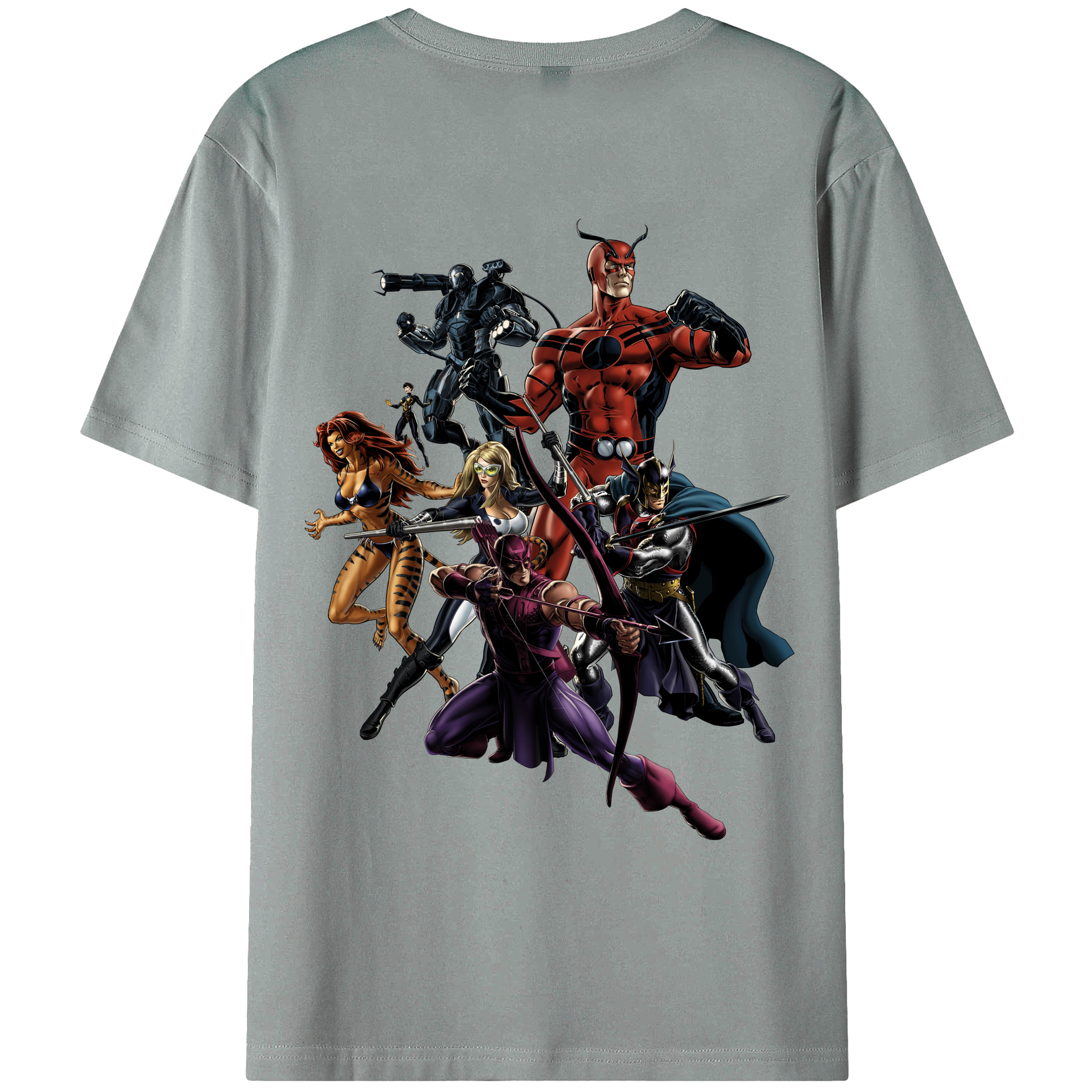 （画像用） アベンジャーズ The Avengers 綿100％ メンズ半袖Tシャツ（バックプリント） 通気性